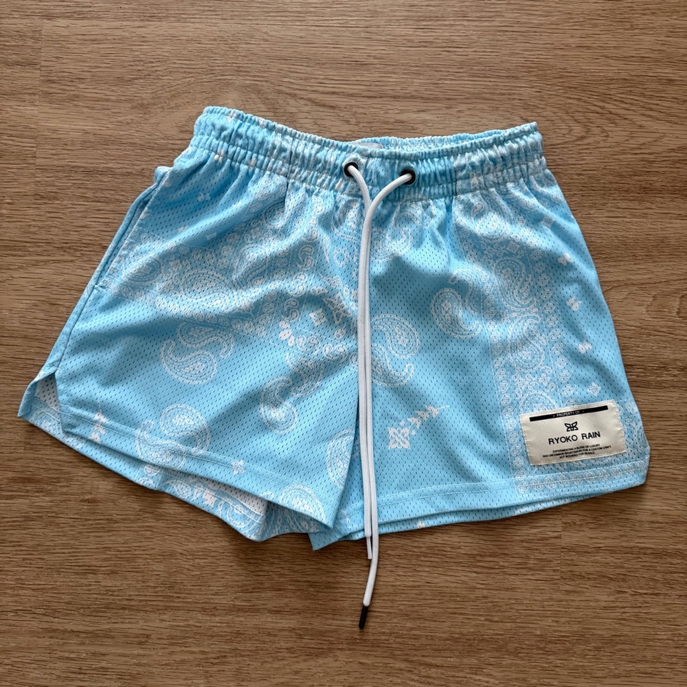 Blue paisley Ryoko Rain shorts